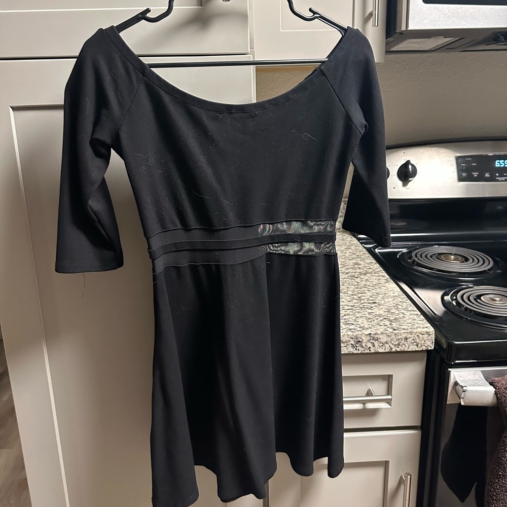 Off the shoulder black dress